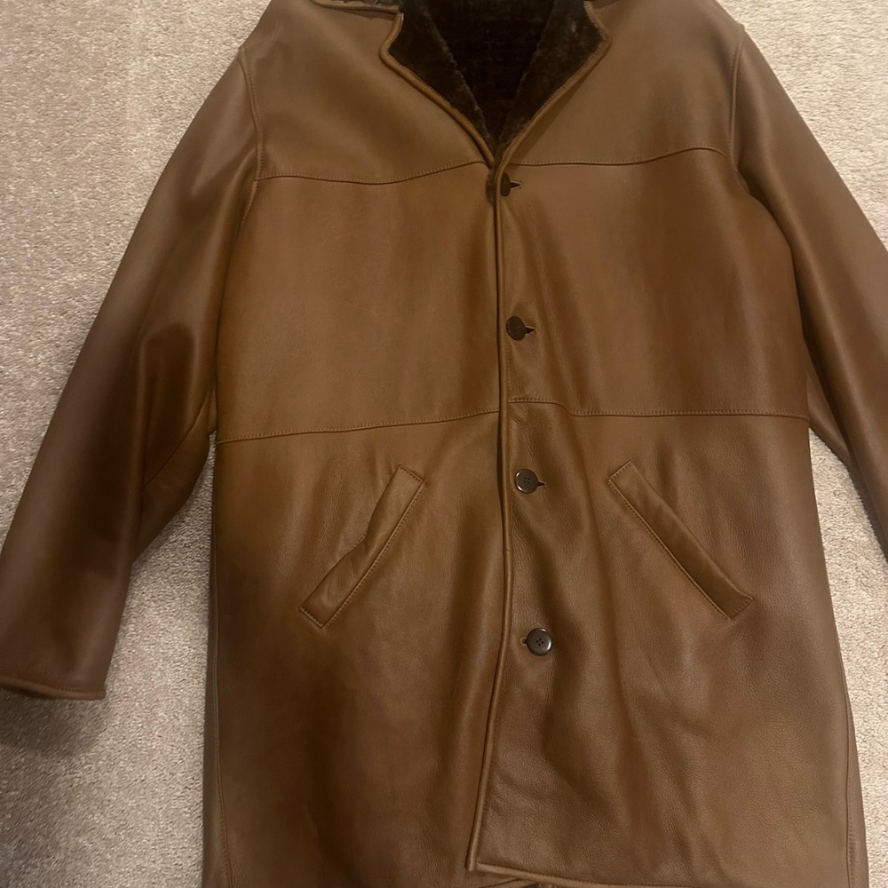 Bobby Jones Men’s Leather Coat Brown Size XL
